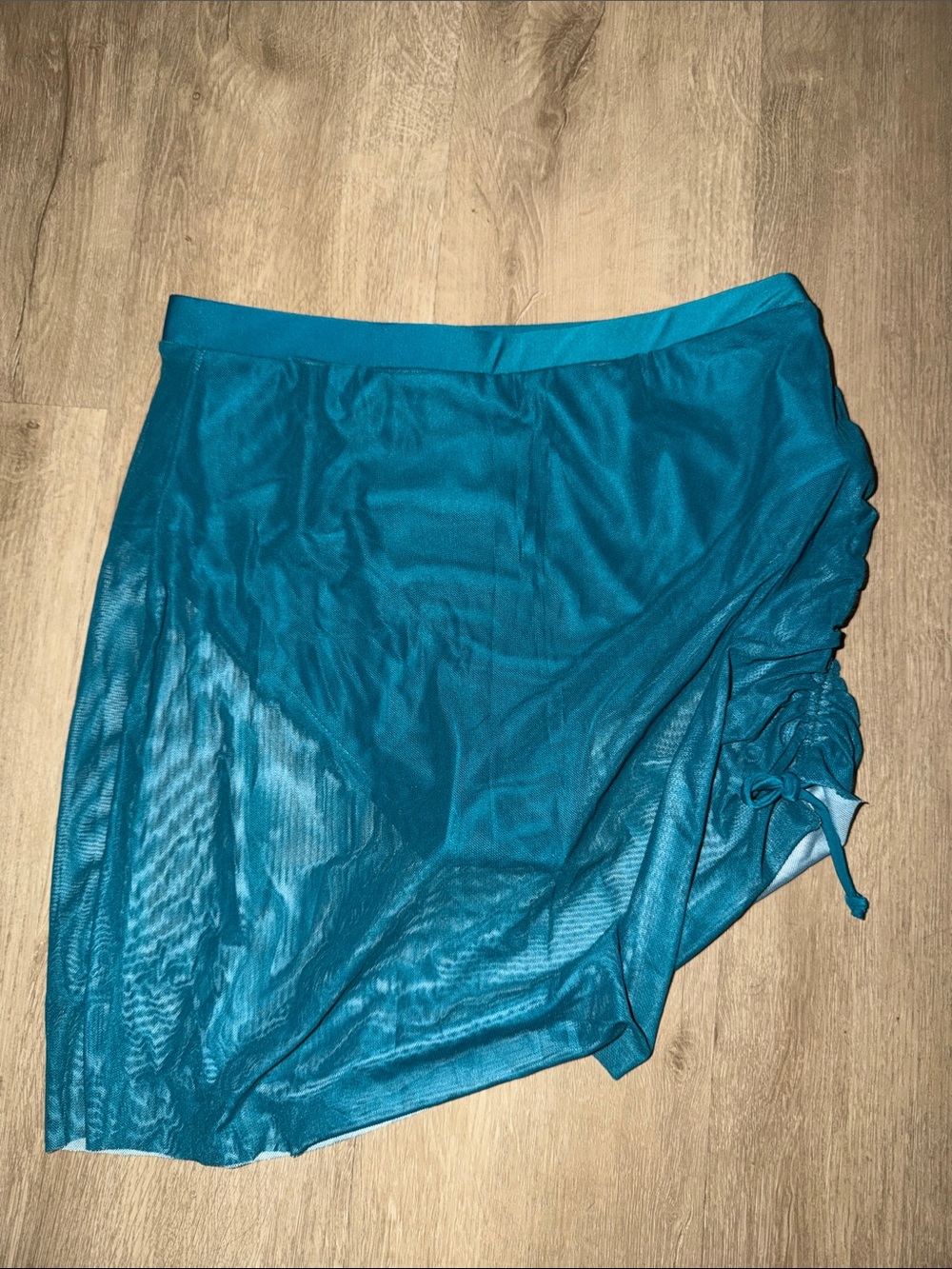 Women’s Teal Swim Skirt with Side Tie